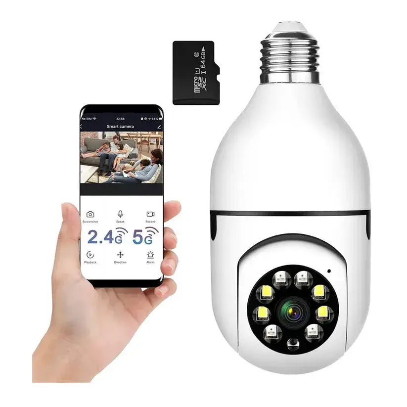 Camara Tipo Bombillo Wifi Robotica 360 Grados FULL HD Vision Nocturna original